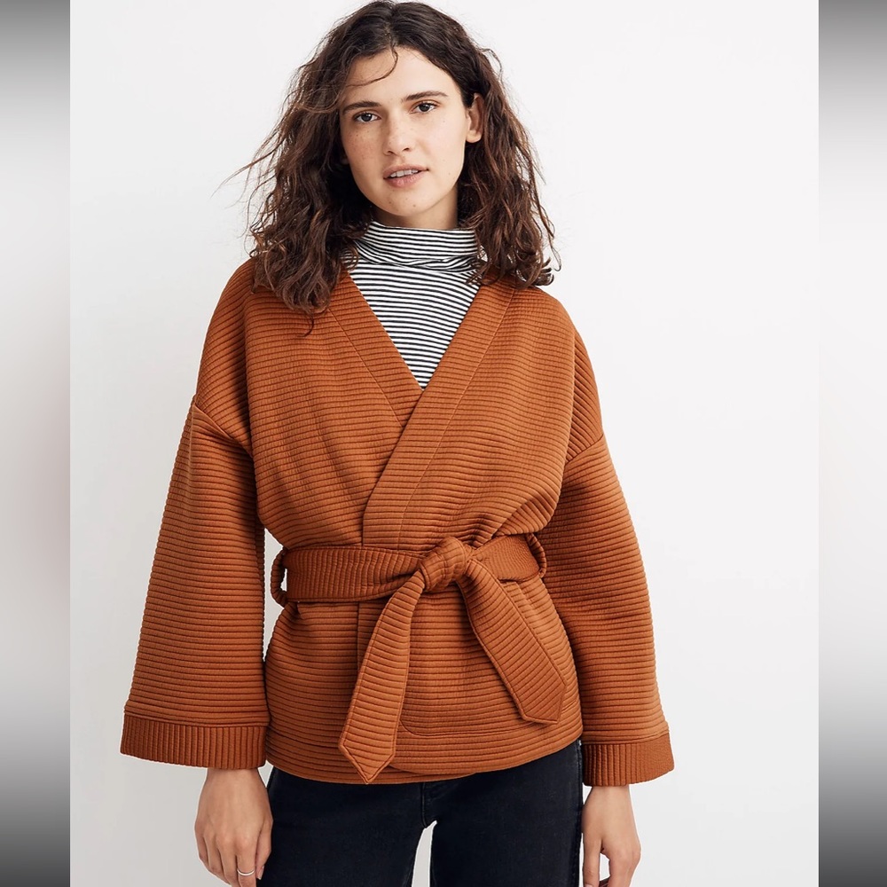 Texture & Thread Quilted Wrap Jacket - Picture 2 of 10